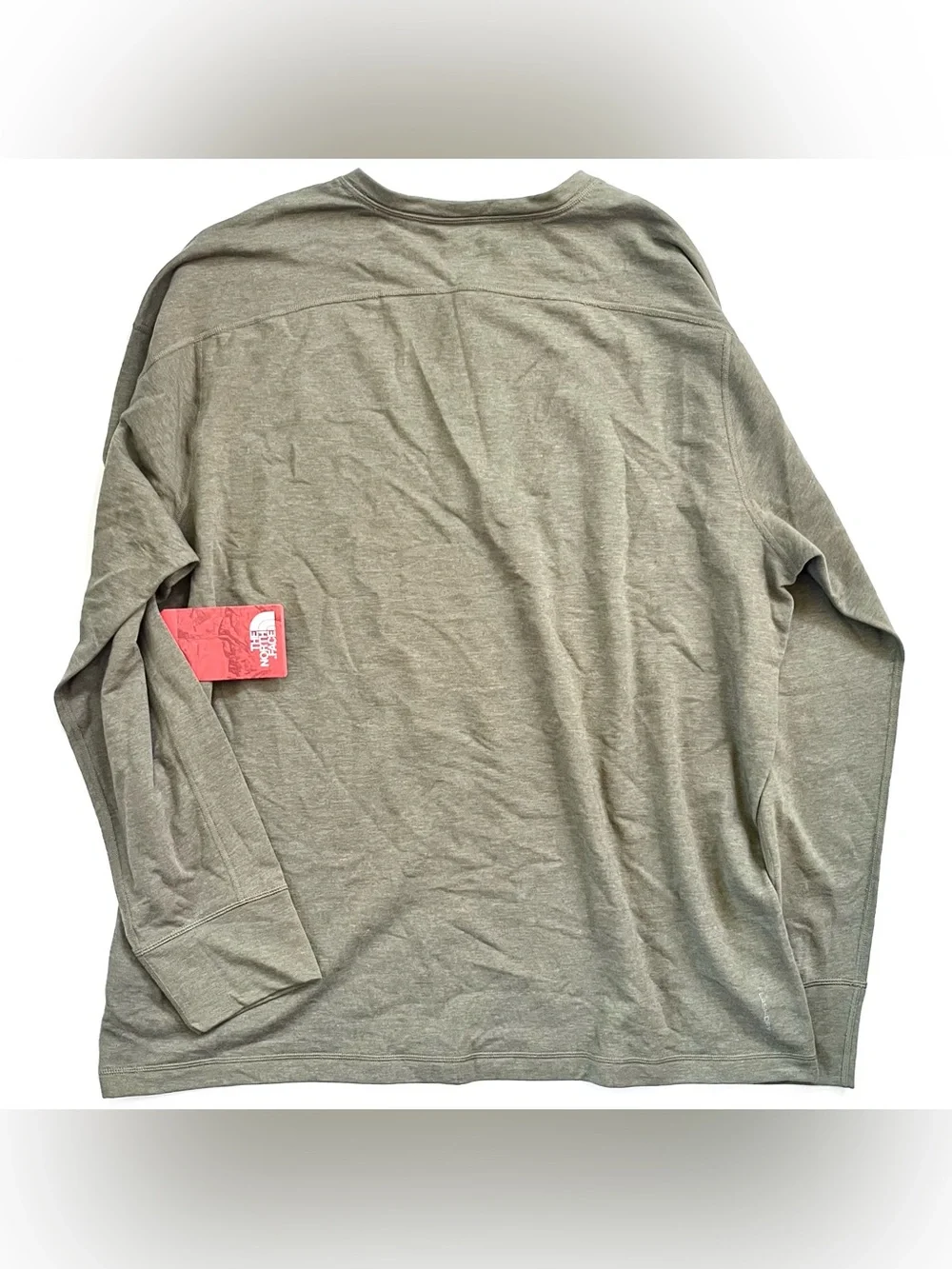 NWT New Men’s The North Face Flash Dry Terry Long Sleeve Henley in Olive Green